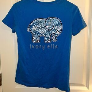Ivory ella XS blue tshirt 100% cotton -small stain on front as pictured